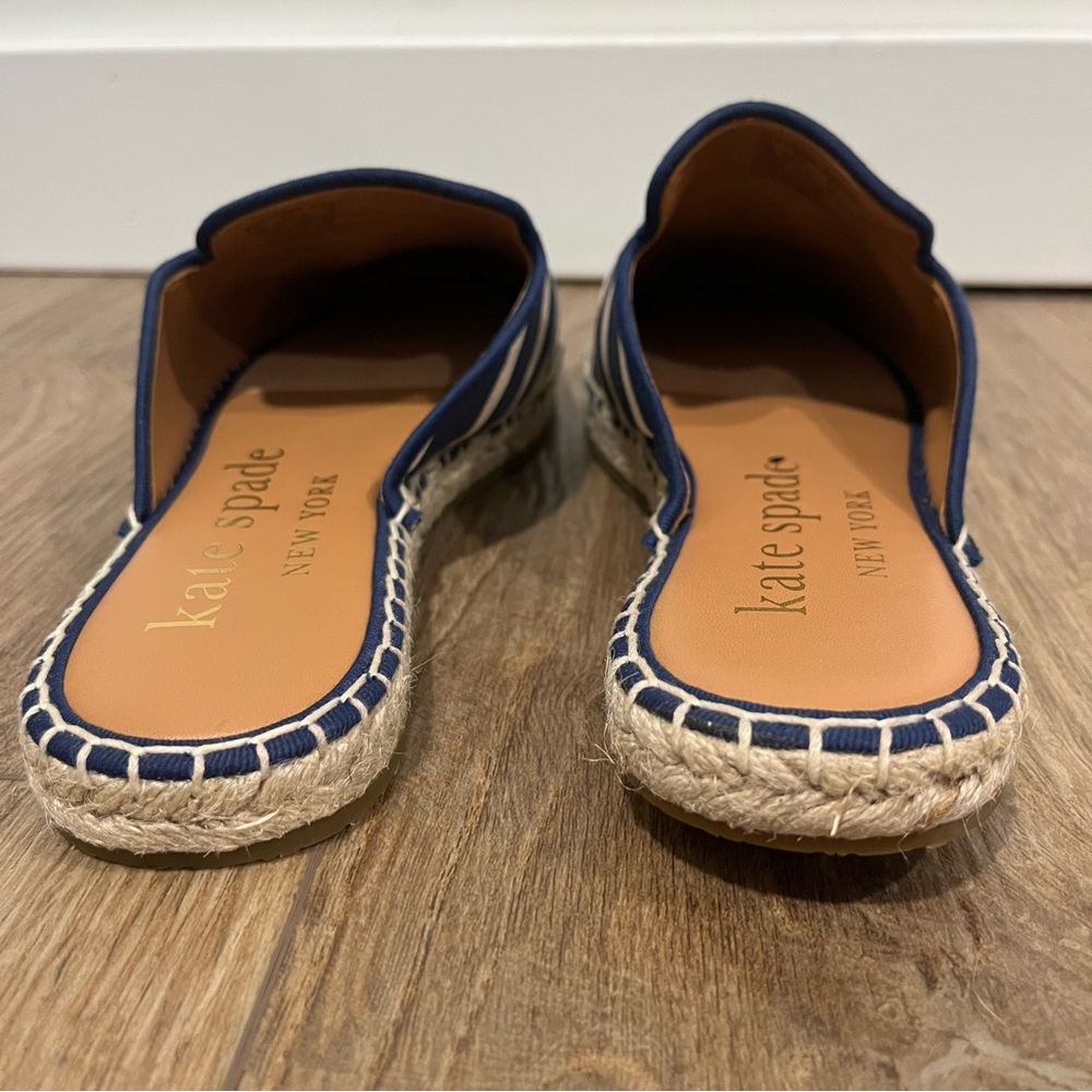 Kate Spade ♠️ Solero navy & cream stripe flower espadrille - NWOT size 7.5 - Picture 11 of 16